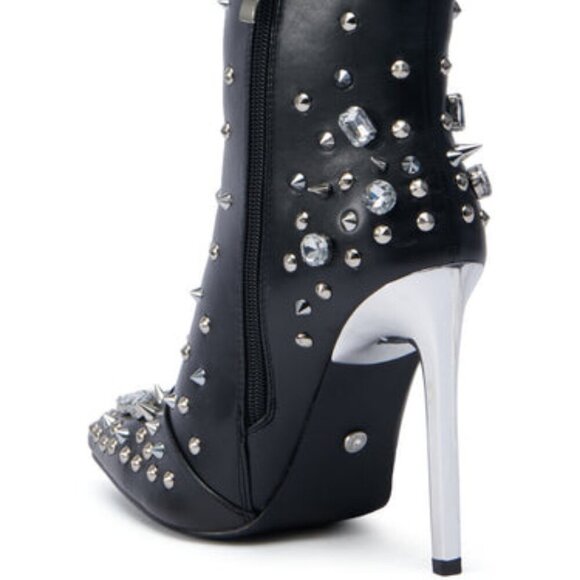 AZALEA WANG " NOTHING BUT GEMS " BLACK STILETTO BOOTIE( BRAND NEW !!!!!!!!!!!!!! - Picture 3 of 8